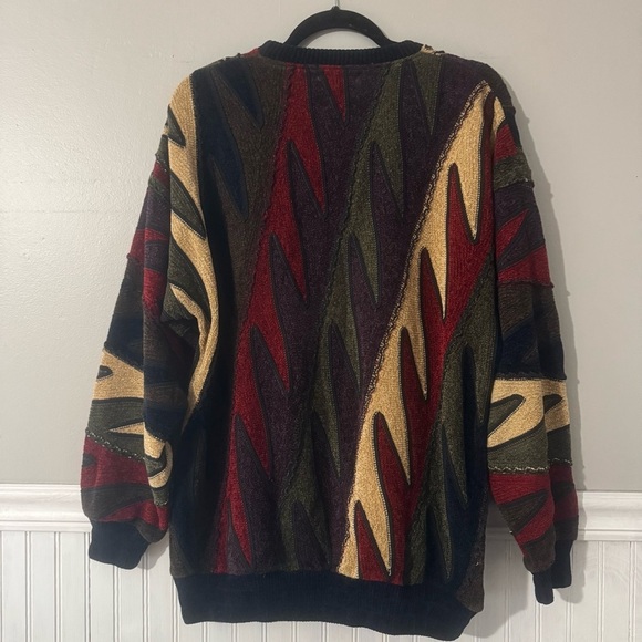 Vintage Norm Thompson Abstract Knitted Crewneck Coogi Style Sweater Size M - Picture 3 of 8